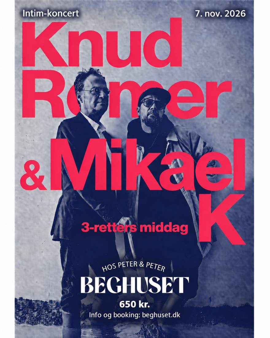Plakat for intimkoncert på Beghuset